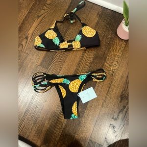 cupshe pineapple bikini set